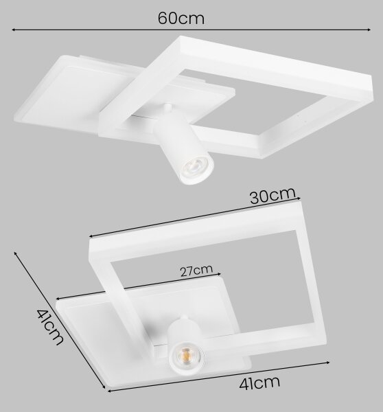 LED таванно осветително тяло LED/38W/230V + 1xGU10/30W бяло