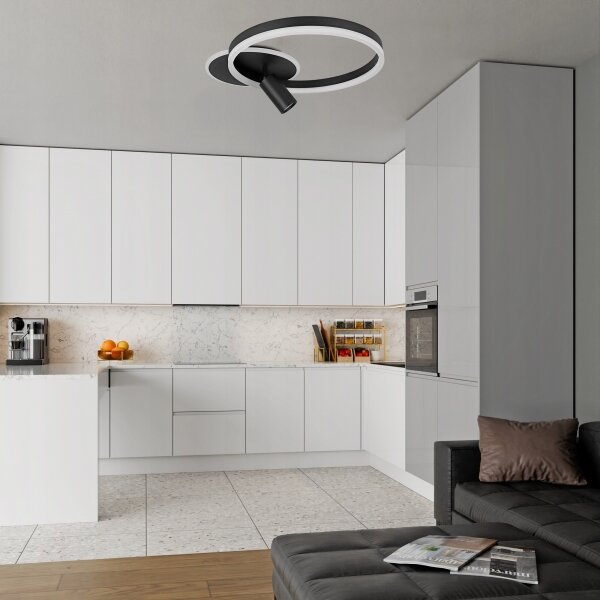 LED таванно осветително тяло LED/38W/230V + 1xGU10/30W черно