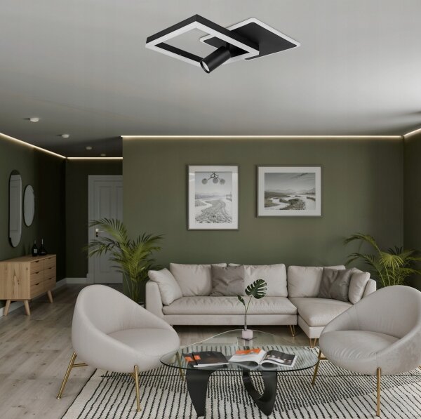 LED таванно осветително тяло LED/38W/230V + 1xGU10/30W черно