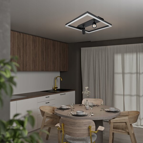 LED таванно осветително тяло LED/38W/230V + 2xGU10/30W черно