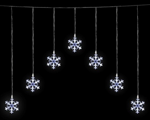 Aigostar - LED външен гирлянд 84xLED/8 режима 1,2x1m IP44 студено бяло снежинки