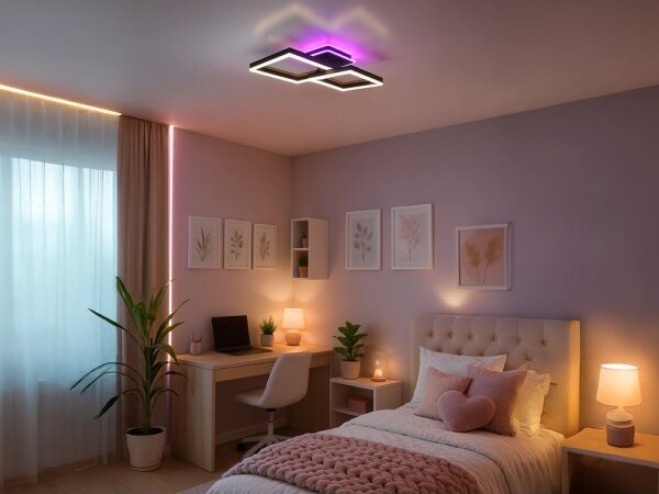 RGBW LED димируемо таванно осветително тяло, 75 W, 230 V, 3000–6500 K, с дистанционно управление