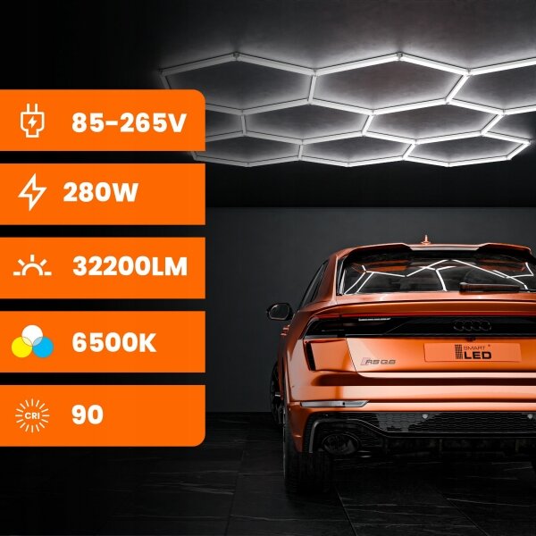 LED Таванно осветително тяло LED/350W/85-265V 6500K 313x298 cm CRI 90 IP44 бяло