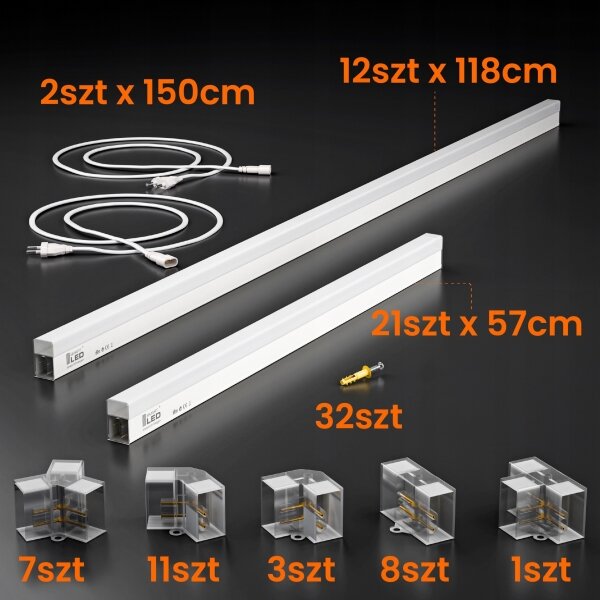 LED таванно осветително тяло LED/426W/85-265V 4000K 484x243 cm CRI 90 IP44 бяло