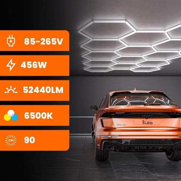 LED таванно осветително тяло LED/570W/85-265V 6500K 522x298 cm CRI 90 IP44 бяло