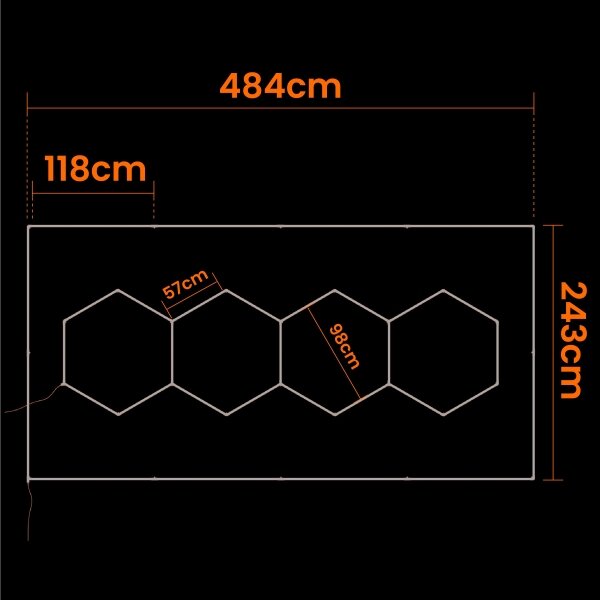LED таванно осветително тяло LED/426W/85-265V 6500K 484x243 cm CRI 90 IP44 бяло