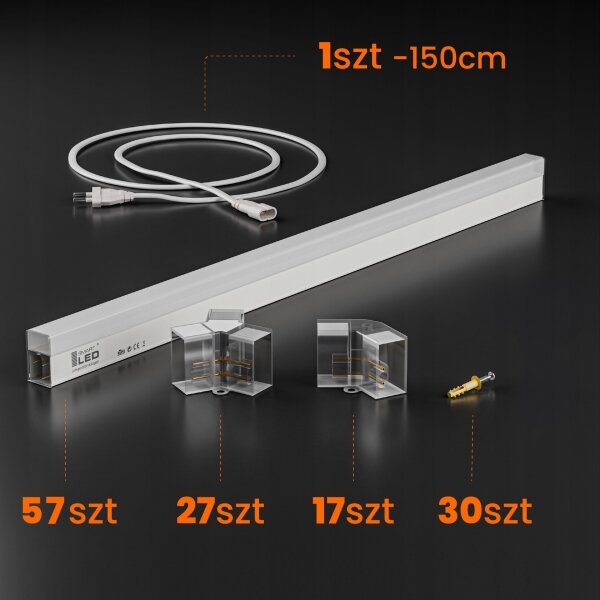 LED таванно осветително тяло LED/570W/85-265V 4000K 522x298 cm CRI 90 IP44 бяло