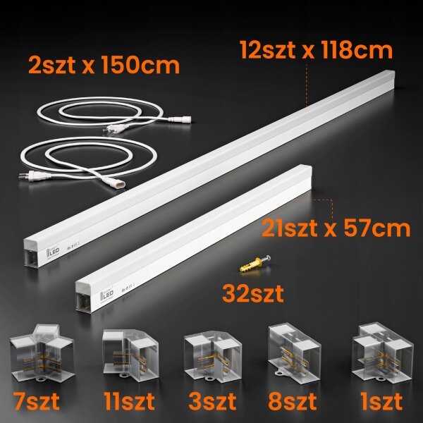 LED таванно осветително тяло LED/426W/85-265V 6500K 484x243 cm CRI 90 IP44 бяло