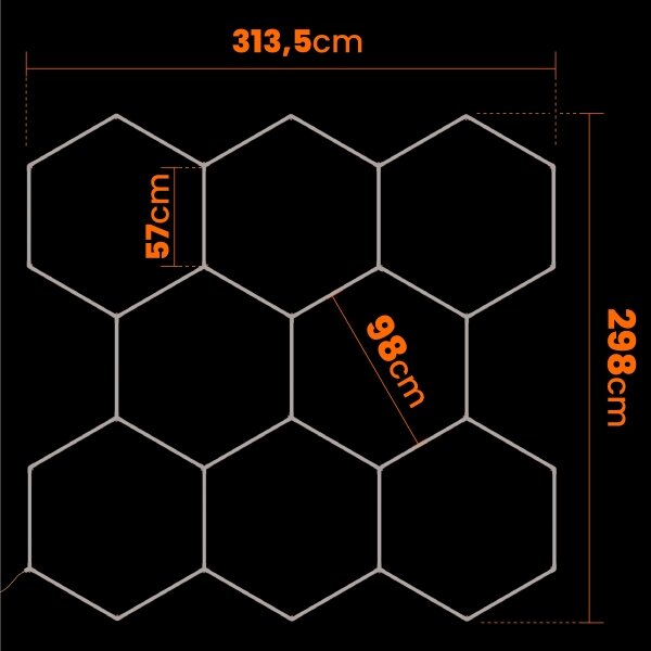 LED Таванно осветително тяло LED/350W/85-265V 6500K 313x298 cm CRI 90 IP44 бяло