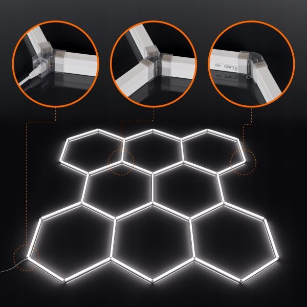 LED Таванно осветително тяло LED/350W/85-265V 6500K 313x298 cm CRI 90 IP44 бяло