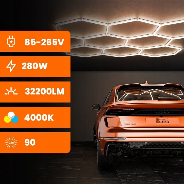 LED таванно осветително тяло LED/350W/85-265V 4000K 313x298 см CRI 90 IP44 бяло