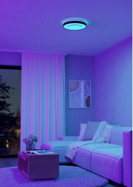 Eglo 300688 -LED RGBW димируемо таванно осветително тяло MONTERIGGIONI-Z LED/18,5W/230V черно + дистанционно управление