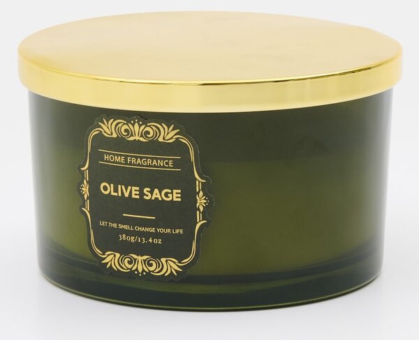 Sinsay - Ароматна свещ Olive Sage - тъмнозелено