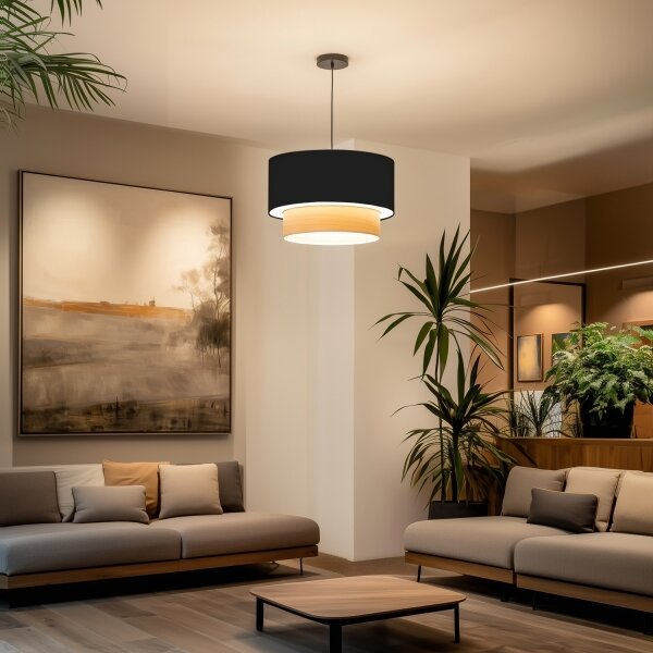 Brilagi - LED полилей на кабел CERIA 1xE27/40W/230V Ø 50 см черен/бежов