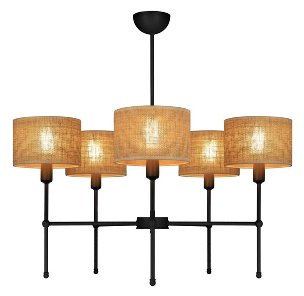 Полилей на тръба MADELA 5xE14/40W/230V джут/черен