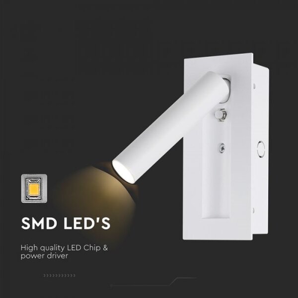 LED стенен спот LED/2W/230V 3000K бял