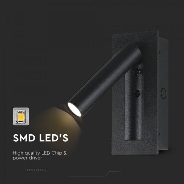 LED стенен спот LED/2W/230V 3000K черен