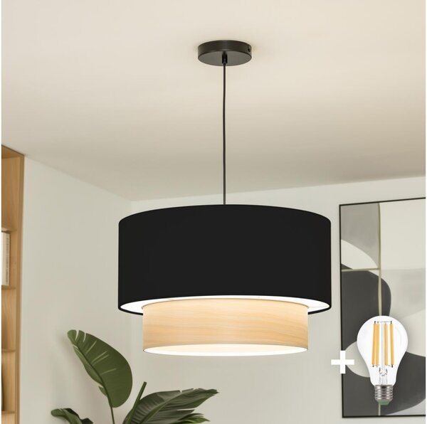 Brilagi - LED полилей на кабел CERIA 1xE27/40W/230V Ø 50 см черен/бежов