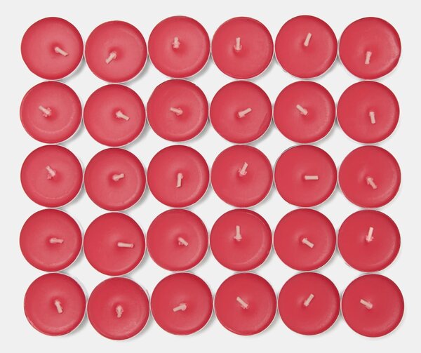 Sinsay - Комплект чаени свещи Apple-Cinnamon 30 pack - червeн