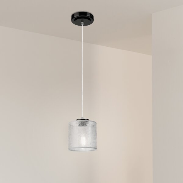 Полилей на кабел ROSA 1xE27/60W/230V черен/сив