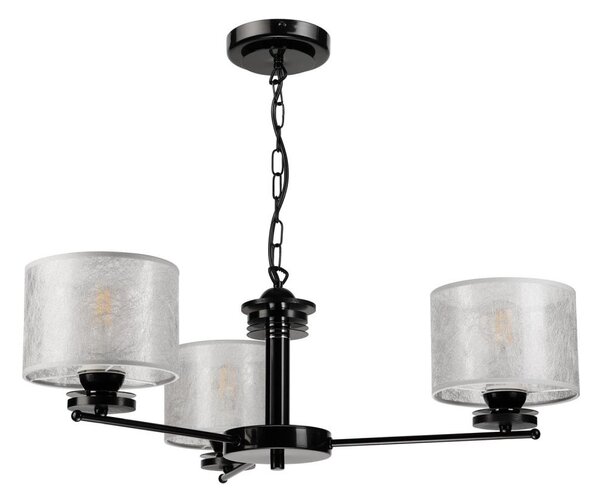 Полилей с верига ROSA 3xE27/60W/230V черен/сив