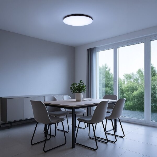 Димируемо LED таванно осветително тяло SIENA LED/80W/230V 3000-6000K Ø 75 см черно + дистанционно управление