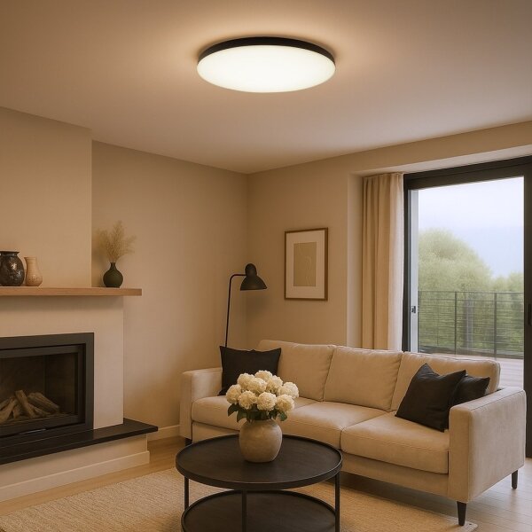 Димируемо LED таванно осветително тяло SIENA LED/80W/230V 3000-6000K Ø 75 см черно + дистанционно управление