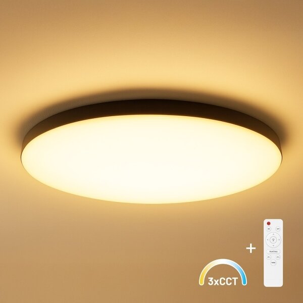 Димируемо LED таванно осветително тяло SIENA LED/80W/230V 3000-6000K Ø 75 см черно + дистанционно управление