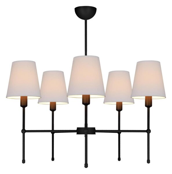 Полилей на тръба MADELA 5xE14/40W/230V бял/черен
