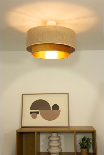 Плафонен полилей SARTA 1xE27/60W/230V Ø 45 cm мед/юта
