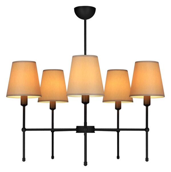 Полилей на тръба MADELA 5xE14/40W/230V бежов/черен