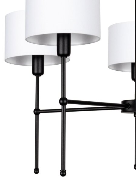 Полилей на тръба MADELA 5xE14/40W/230V бял/черен