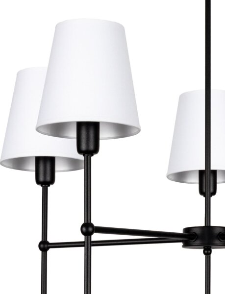 Полилей на тръба MADELA 5xE14/40W/230V бял/черен