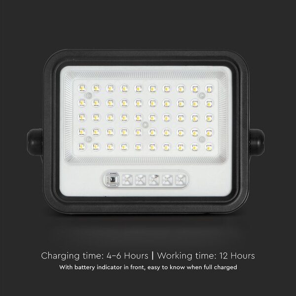 Соларен LED прожектор с димер LED/100W/3,2V IP65 5000 mAh черен + дистанционно управление