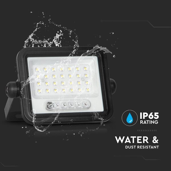 LED димируем соларен прожектор LED/50W/3,2V IP65 3800 mAh черен + дистанционно управление