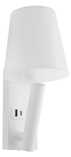 LED стенна лампа с USB порт LED/2W/230V 3000K бяла