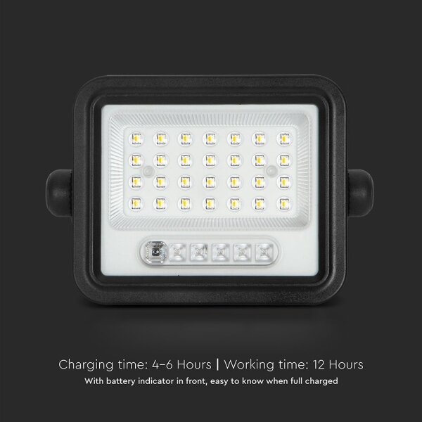 LED димируем соларен прожектор LED/50W/3,2V IP65 3800 mAh черен + дистанционно управление