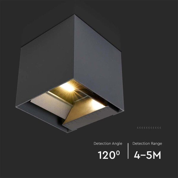 LED соларен стенен осветител със сензор LED/9W/5V IP65 2600 mAh антрацит