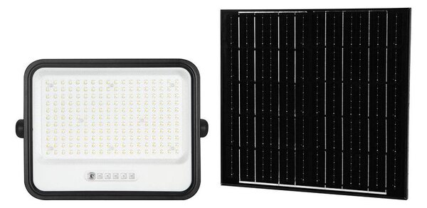 Соларен LED прожектор с димер LED/400W/3,2V IP65 20000 mAh черен + дистанционно управление
