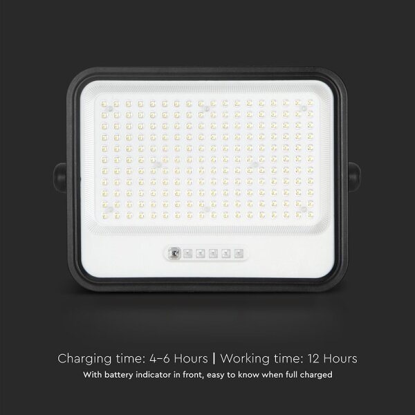 Соларен LED прожектор с димер LED/400W/3,2V IP65 20000 mAh черен + дистанционно управление