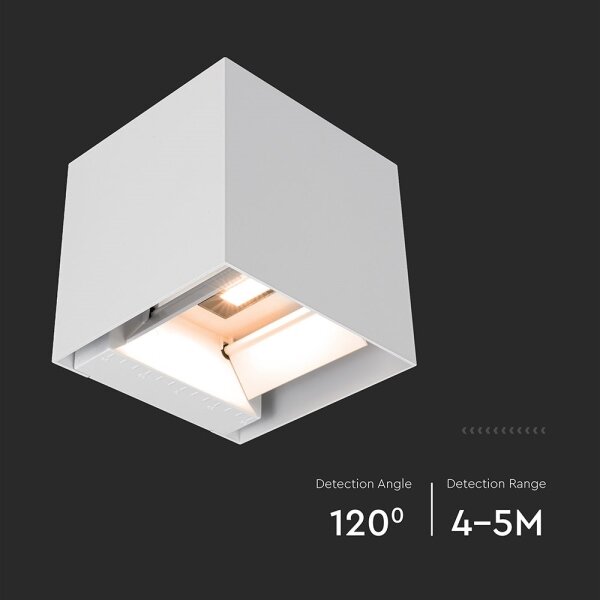 LED соларна стенна лампа със сензор LED/9W/5V IP65 2600 mAh бяла