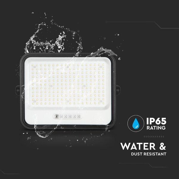 Соларен LED прожектор с димер LED/400W/3,2V IP65 20000 mAh черен + дистанционно управление
