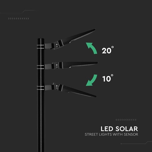 LED соларна улична лампа със сензор LED/20W/7,4V IP65 5400 mAh