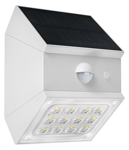 LED соларен стенен осветител със сензор LED/2,5W/3,7V IP65 1200 mAh бял