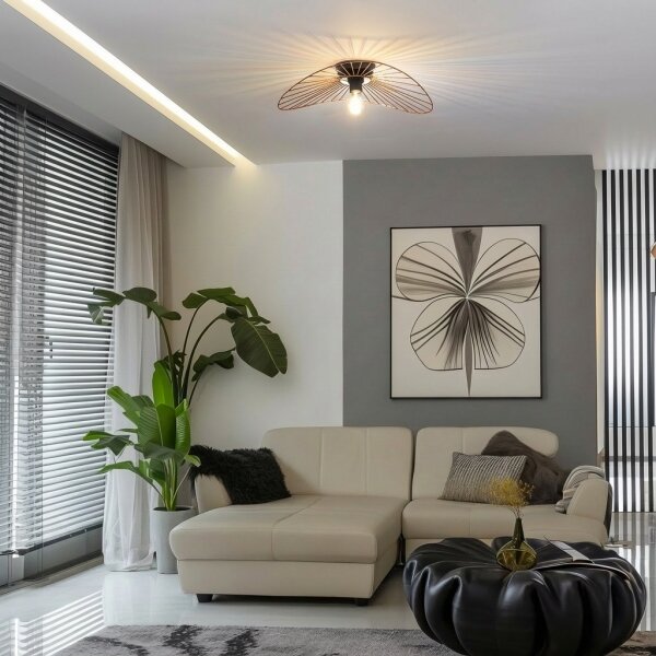 Brilagi - LED плафон CERIA WIRE 1xE27/40W/230V 40x56 см бронзов