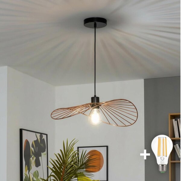 Brilagi - LED полилей на кабел CERIA WIRE 1xE27/40W/230V 40x56 см бронзов