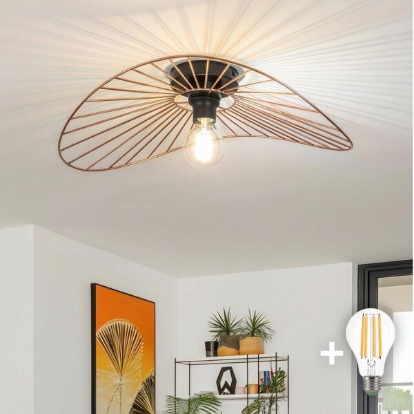 Brilagi - LED плафон CERIA WIRE 1xE27/40W/230V 40x56 см бронзов