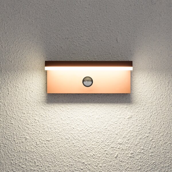 Brilagi-LED Външна стенна лампа със сензор TESSI LED/10W/230V, кафява, IP54