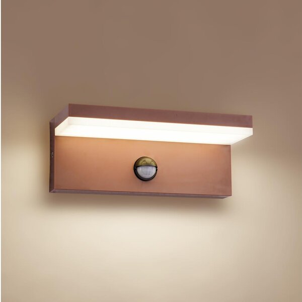Brilagi-LED Външна стенна лампа със сензор TESSI LED/10W/230V, кафява, IP54