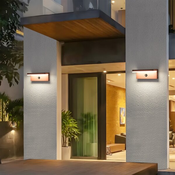 Brilagi-LED Външна стенна лампа със сензор TESSI LED/10W/230V, кафява, IP54